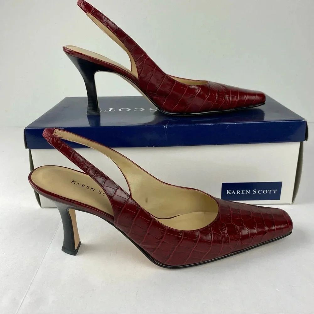 Karen Scott Red Slingback Heels